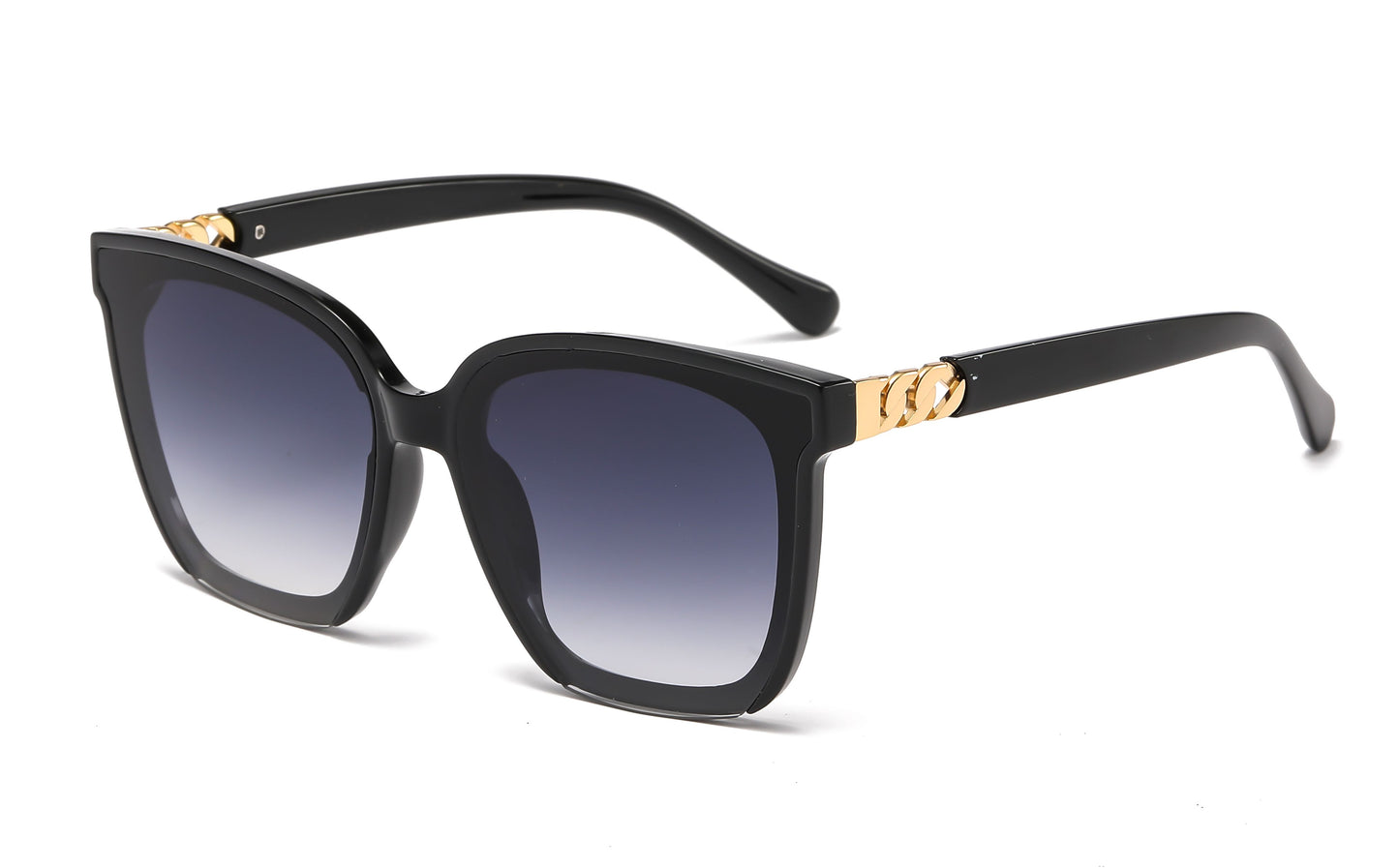 2680 - Plastic Square Butterfly Sunglasses with Flat Lens