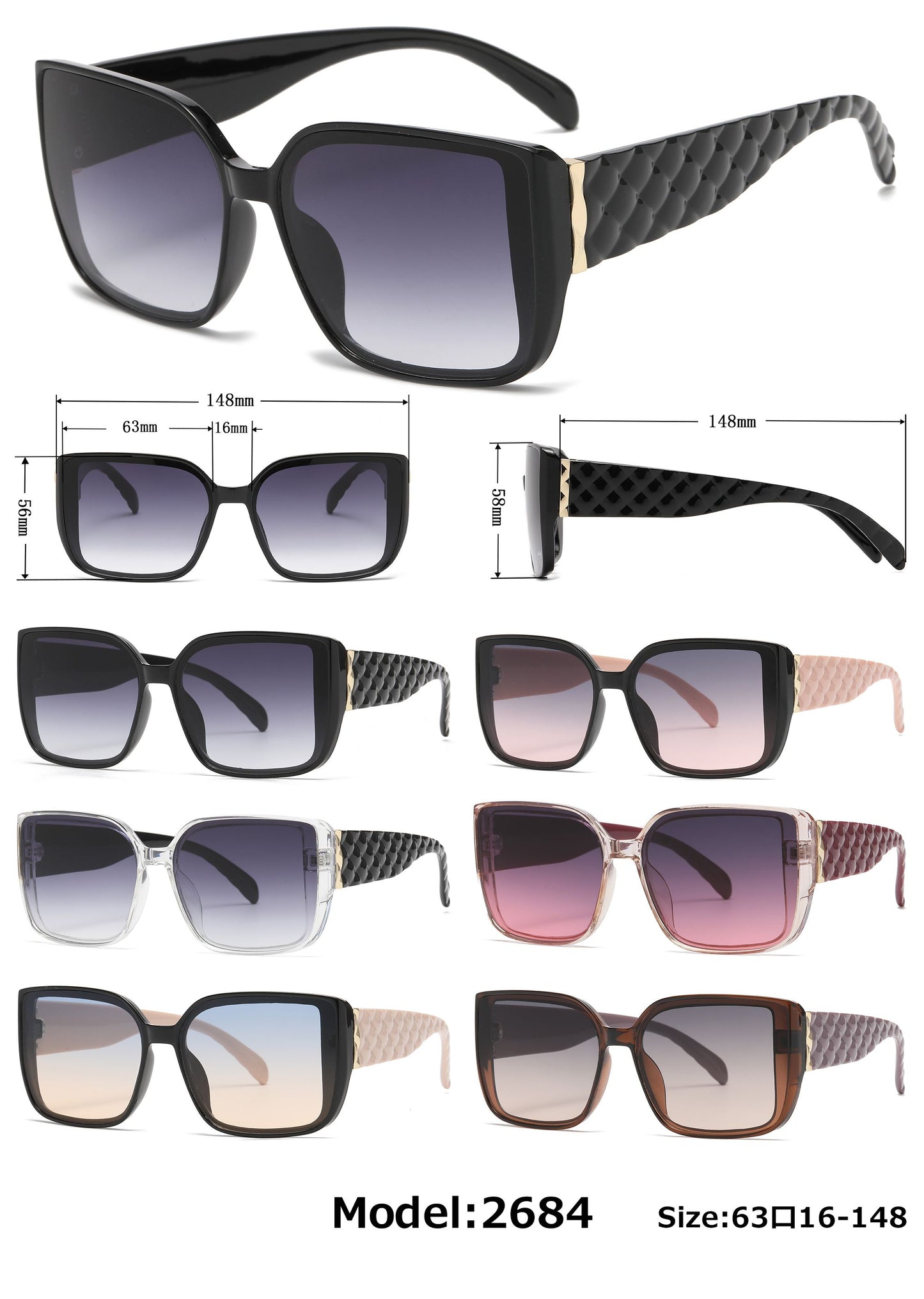 2684 - Fashion Butterfly Women Plastic Sunglasses