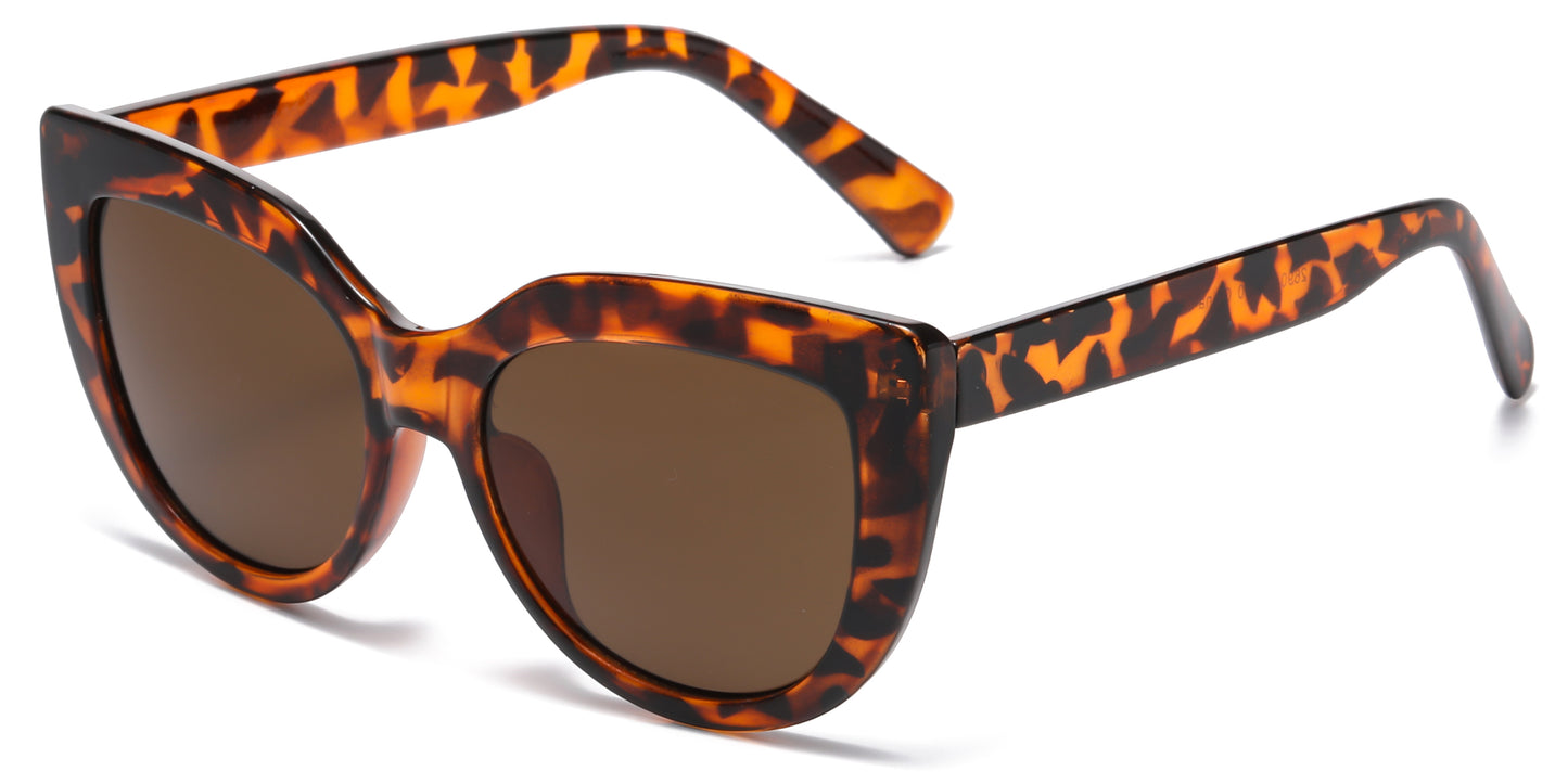 2690 - Large Cat Eye Women Plastic Sunglasses