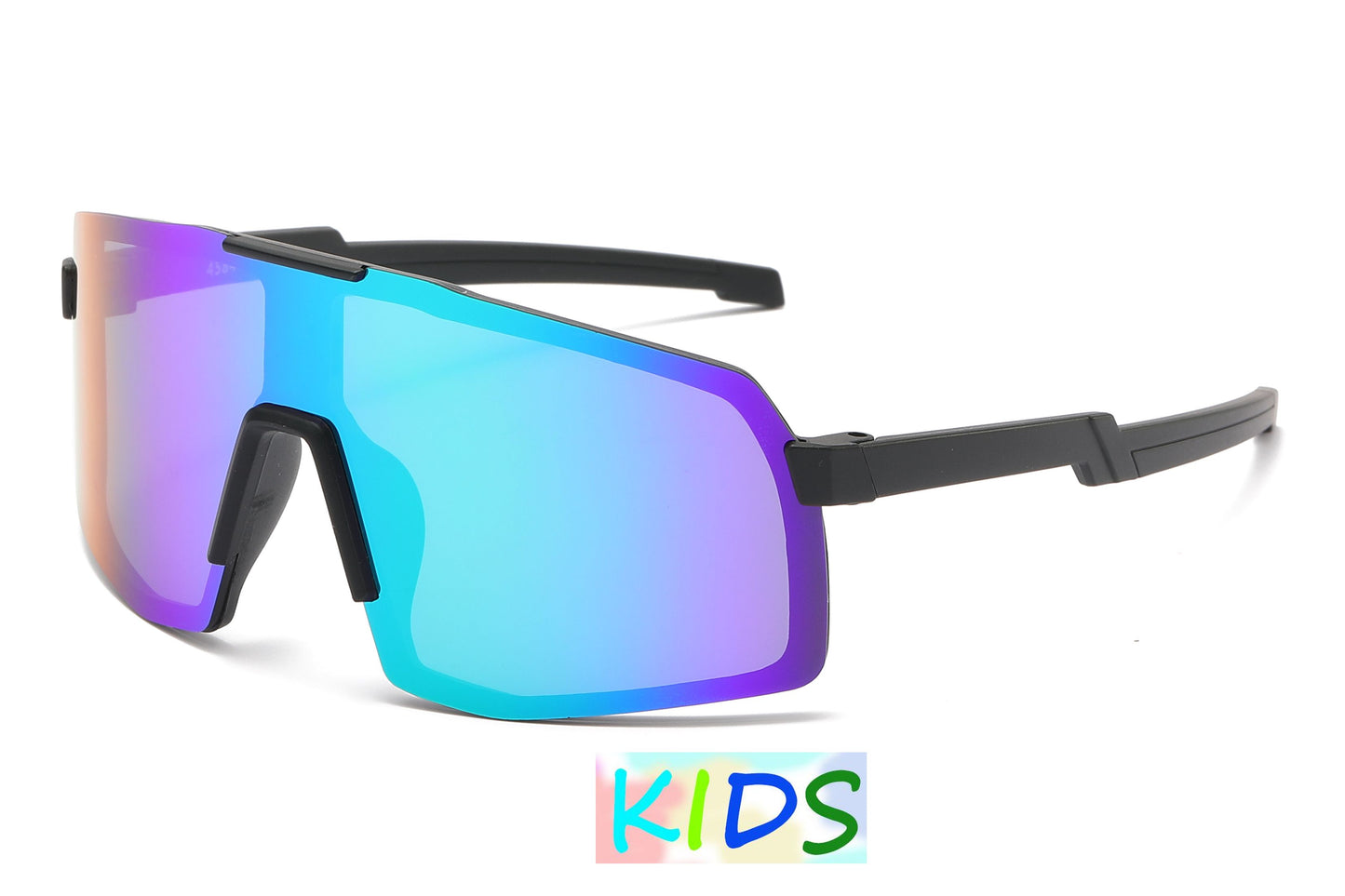 4584 - Kids Sport One shield Sunglasses with Color Mirrored Lens