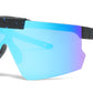 4586 - Kids Sport One Piece Flip Up Lens Shield Sunglasses with Color Mirrored Lens