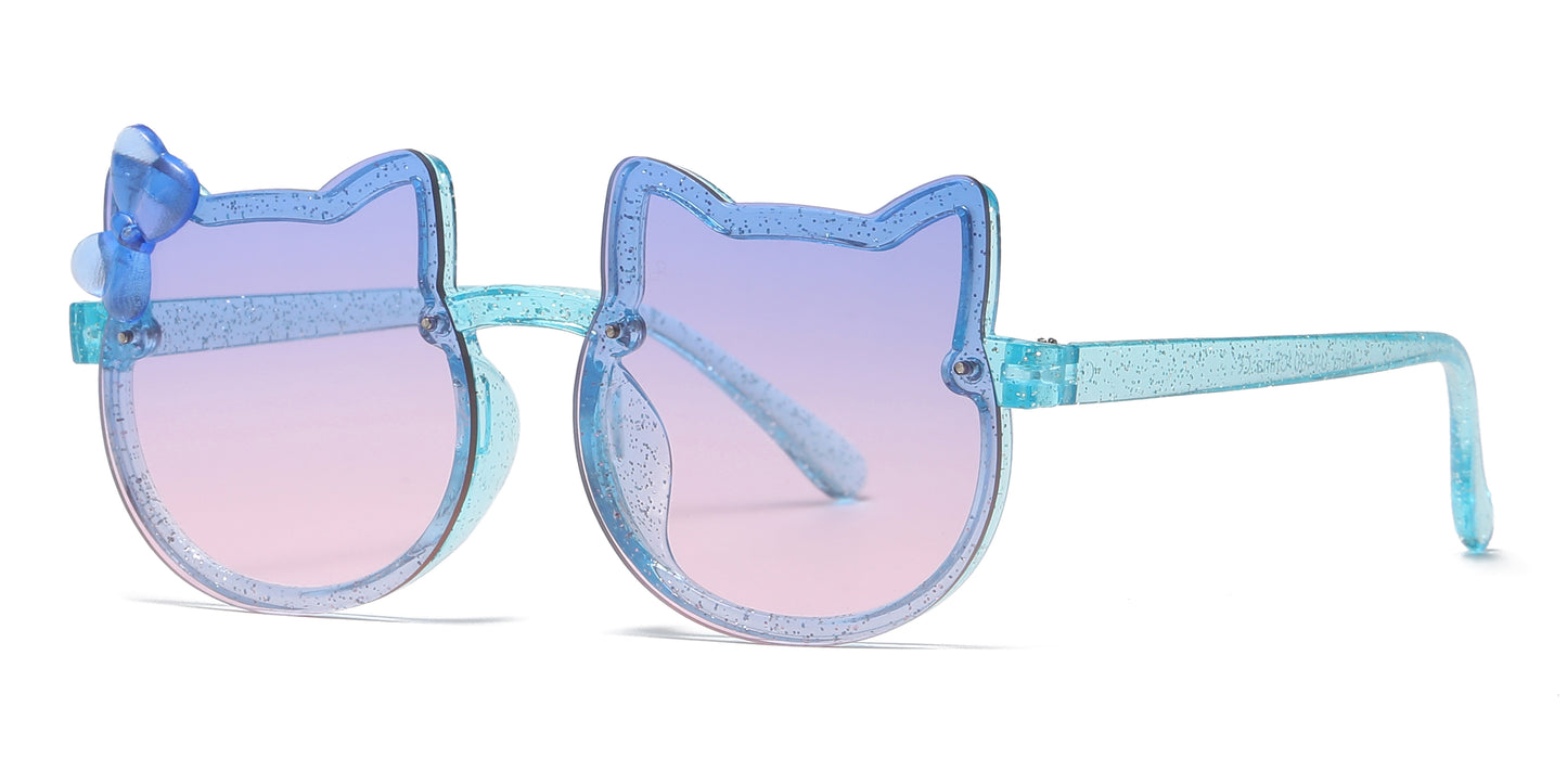 4905 - Kids Cat Shape Plastic Sunglasses