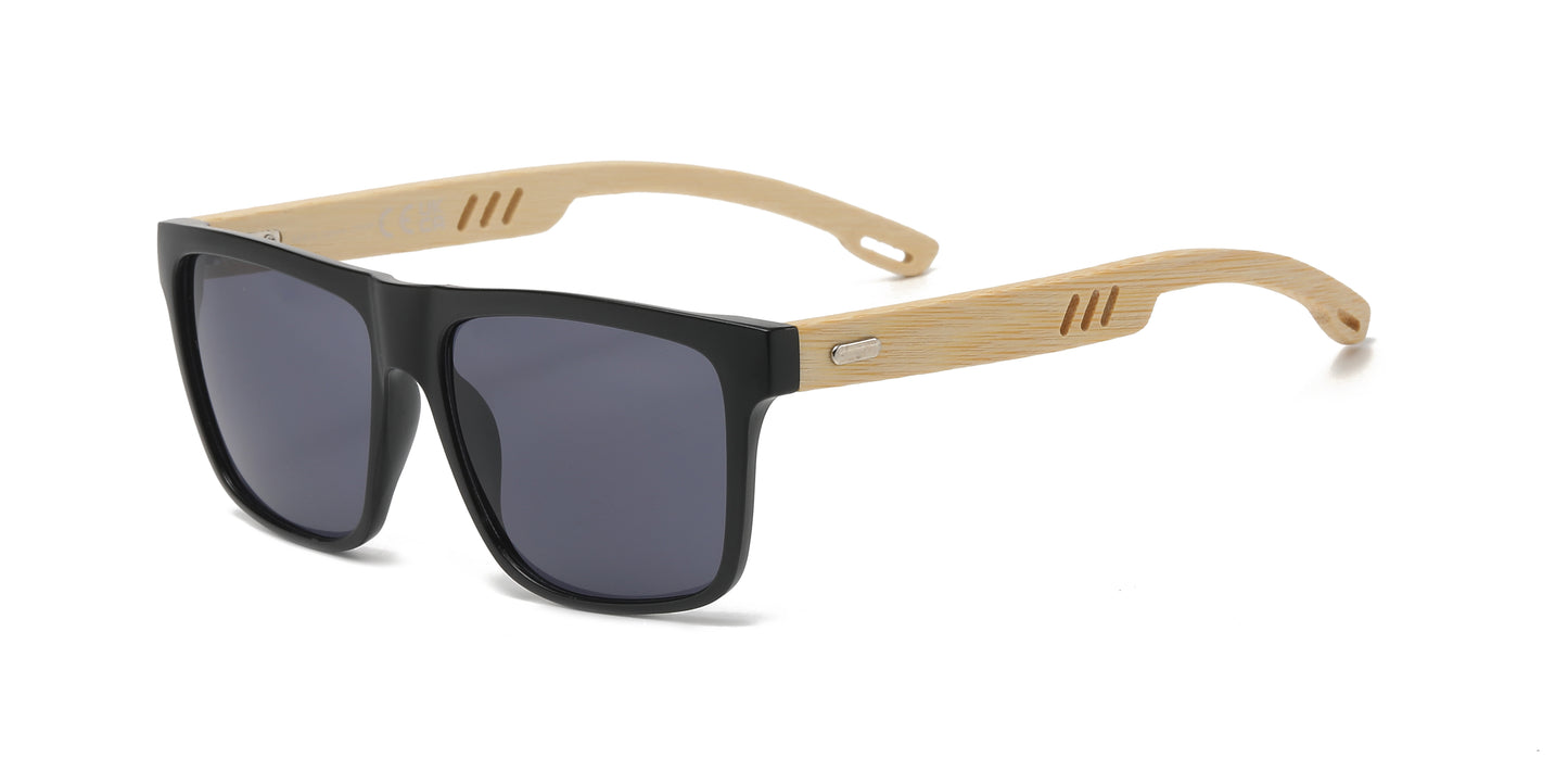 5210 Bamboo - Square Frame Bamboo Sunglasses