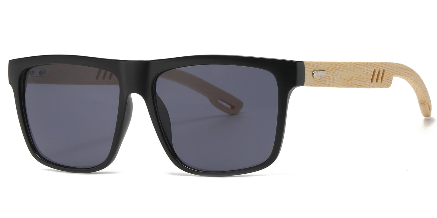 5210 Bamboo - Square Frame Bamboo Sunglasses