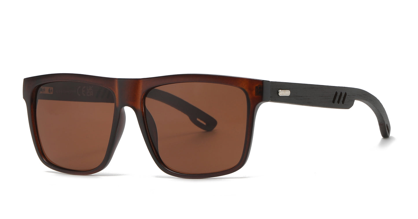 5210 Bamboo - Square Frame Bamboo Sunglasses