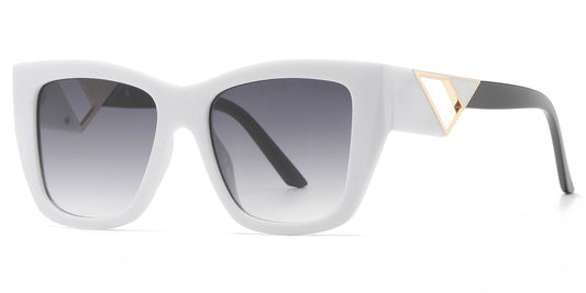 5216 - Rectangular Cat Eye Plastic Sunglasses
