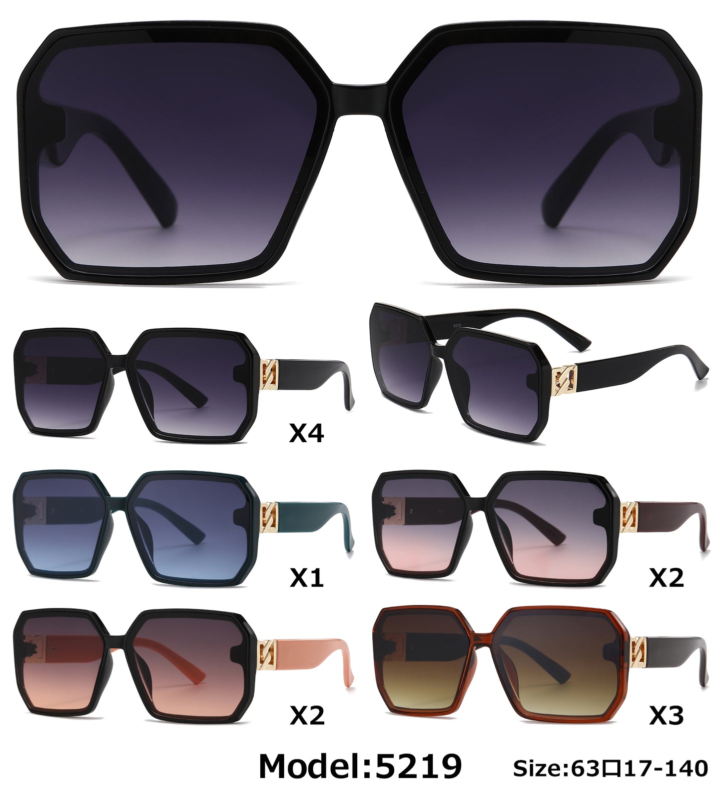 5219 - Square Women Fashion Sunglasses