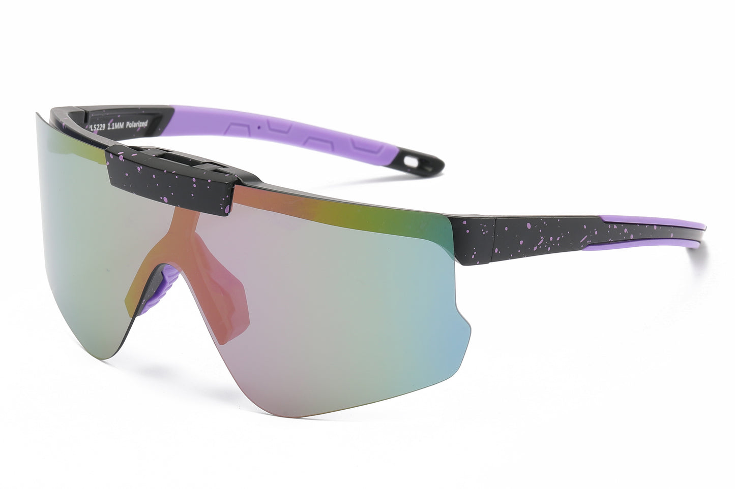 5229 - Plastic Flat Top One Piece Sports Rimless Sunglasses