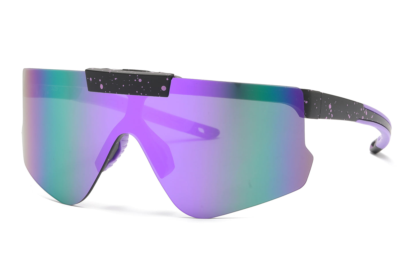 5229 - Plastic Flat Top One Piece Sports Rimless Sunglasses