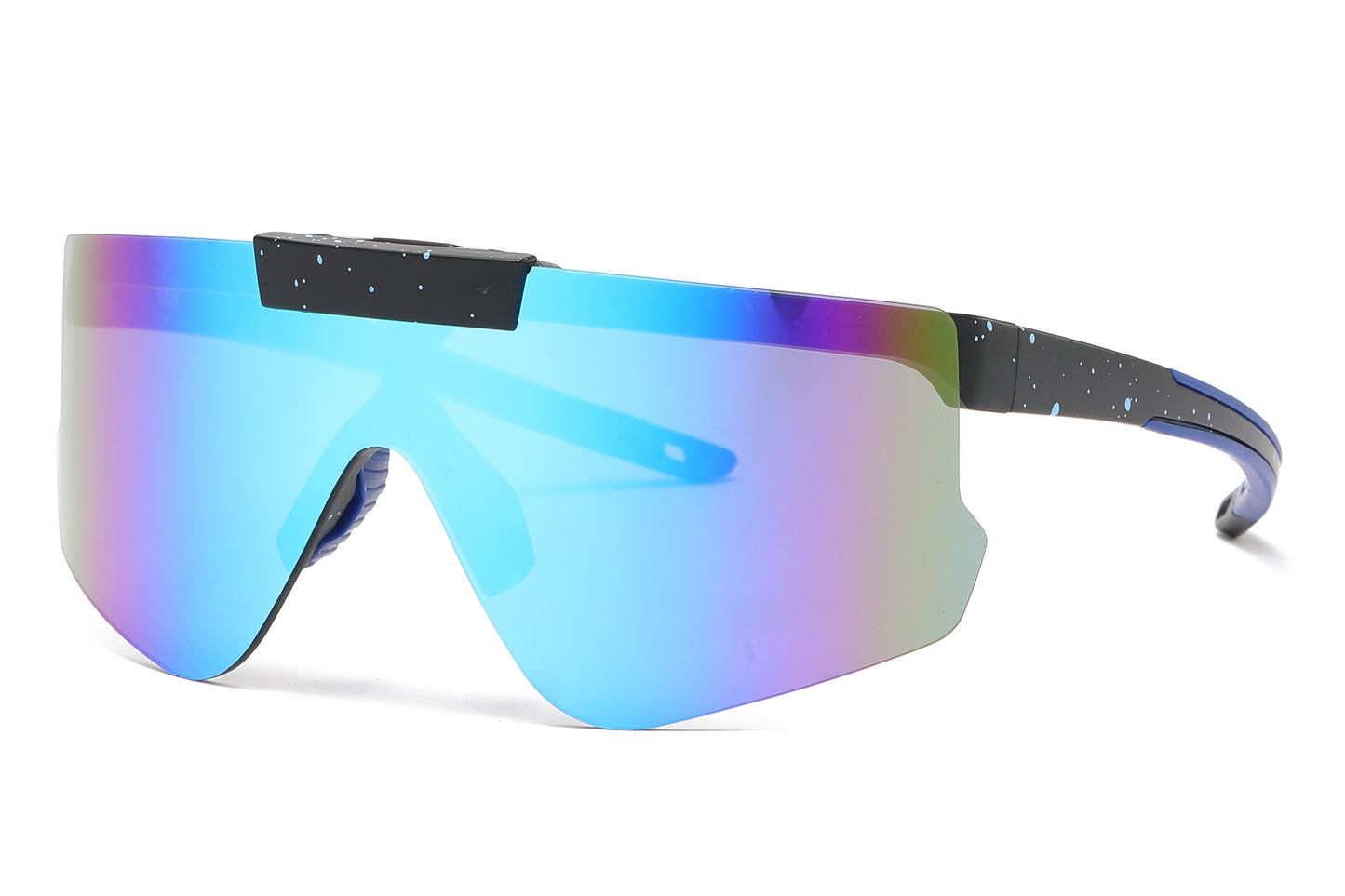5229 - Plastic Flat Top One Piece Sports Rimless Sunglasses