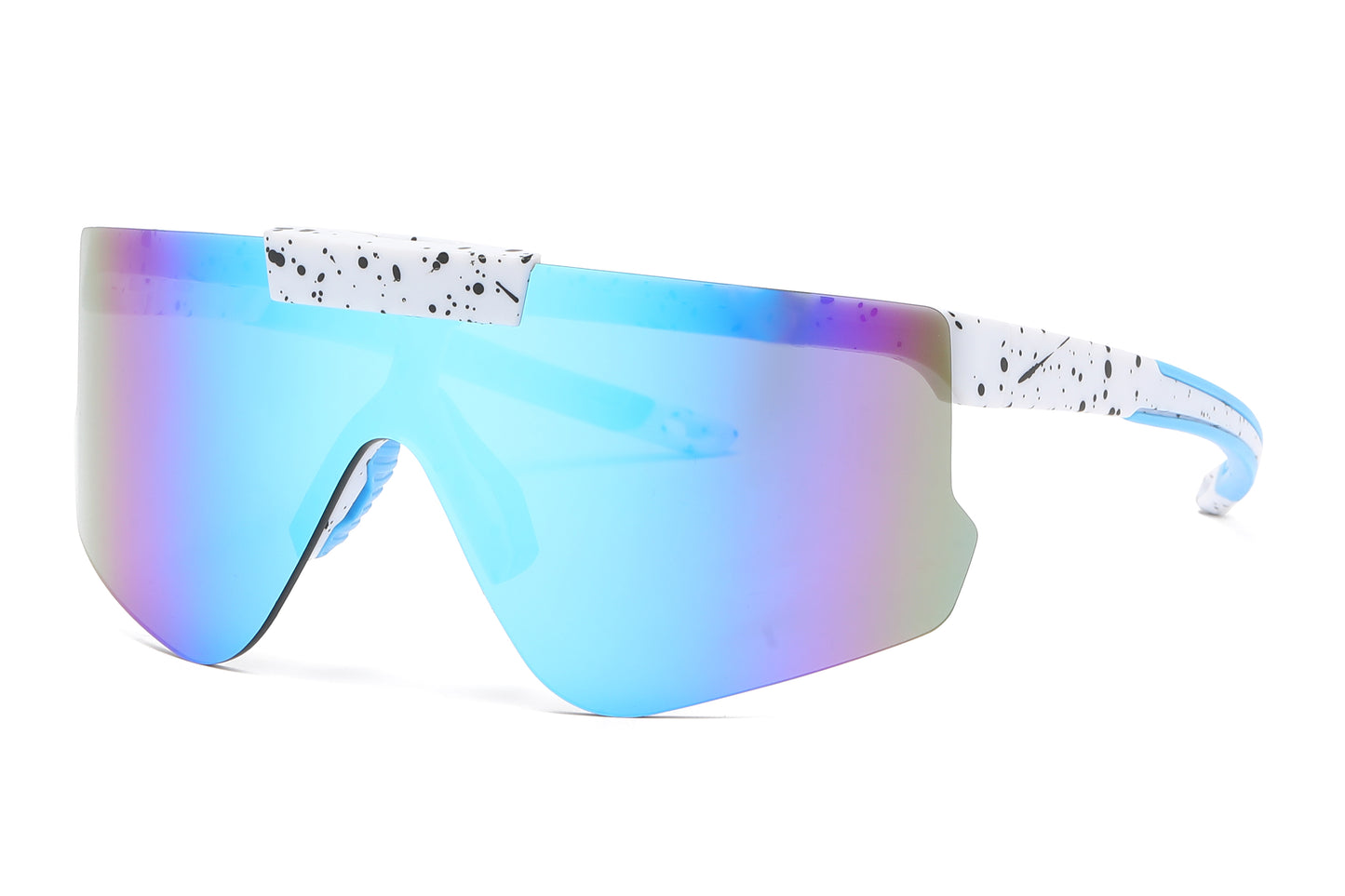 5229 - Plastic Flat Top One Piece Sports Rimless Sunglasses