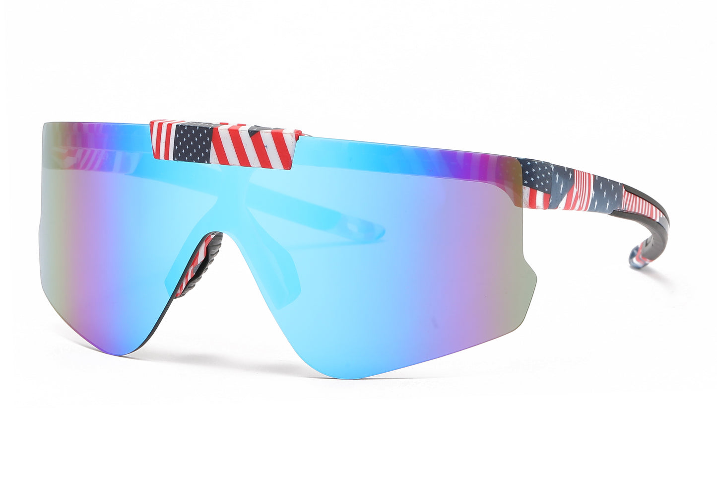 5229 - Plastic Flat Top One Piece Sports Rimless Sunglasses