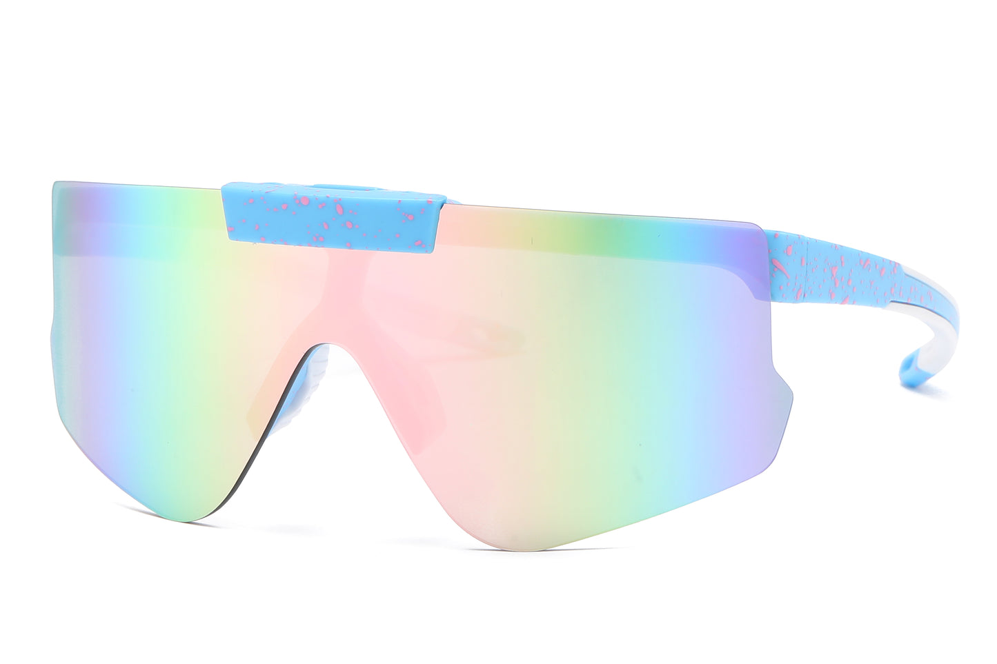 5229 - Plastic Flat Top One Piece Sports Rimless Sunglasses