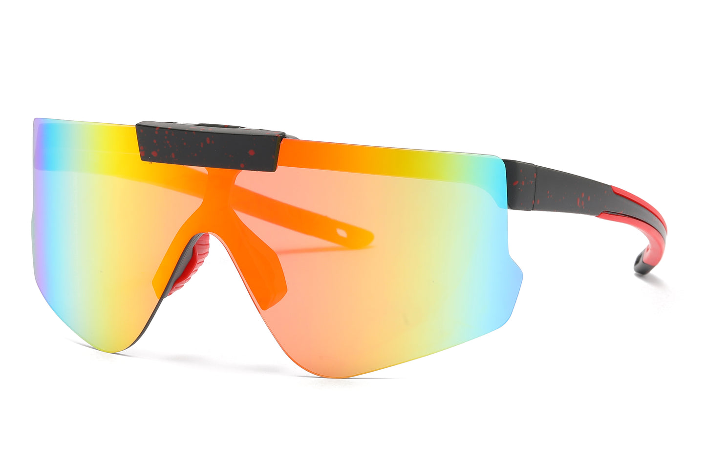5229 - Plastic Flat Top One Piece Sports Rimless Sunglasses