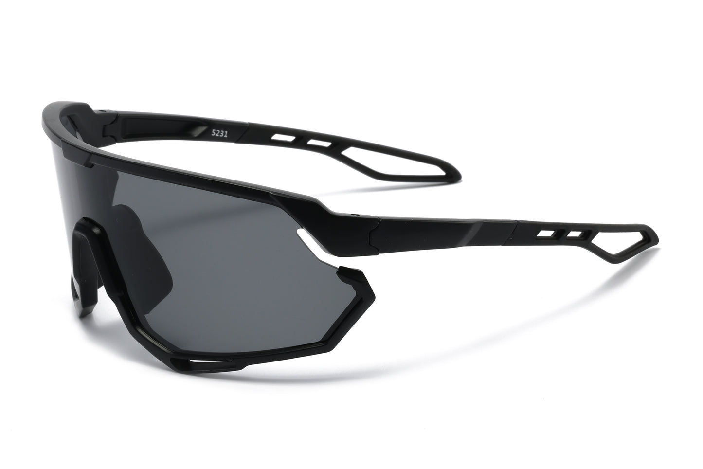 5231 - Plastic Sports Sunglasses with Color Mirror Lens