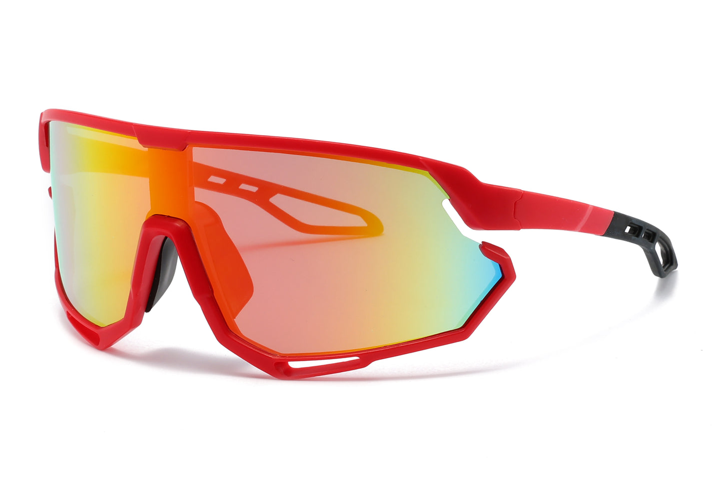 5231 - Plastic Sports Sunglasses with Color Mirror Lens