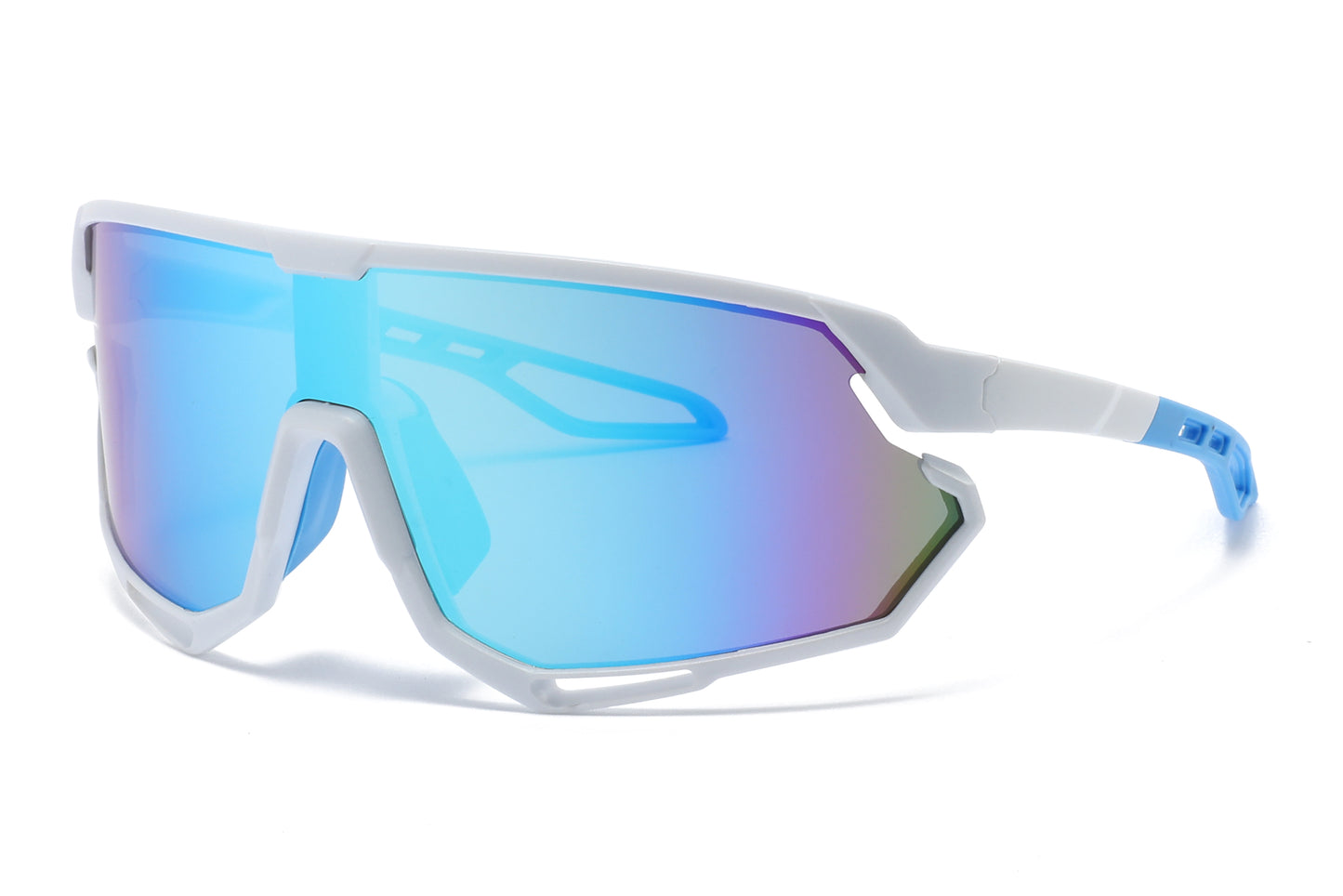 5231 - Plastic Sports Sunglasses with Color Mirror Lens