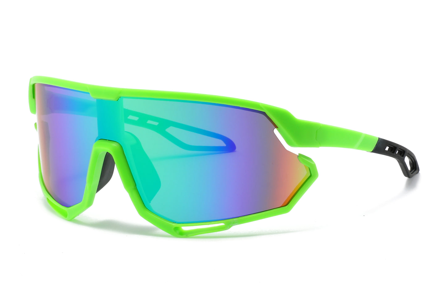 5231 - Plastic Sports Sunglasses with Color Mirror Lens
