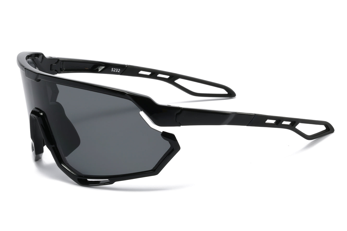 5232 - Plastic Sports Sunglasses with Color Mirror Lens