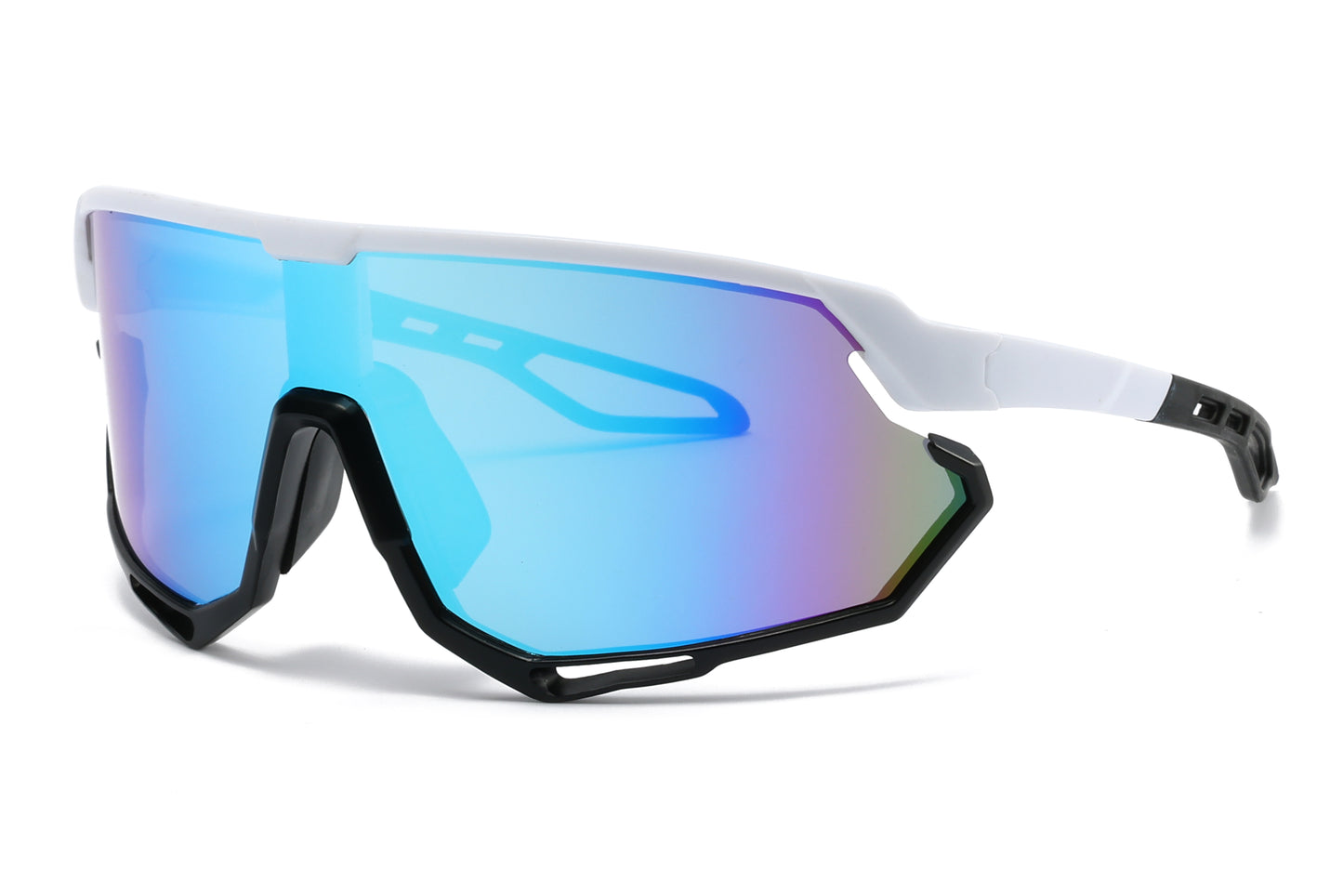 5232 - Plastic Sports Sunglasses with Color Mirror Lens