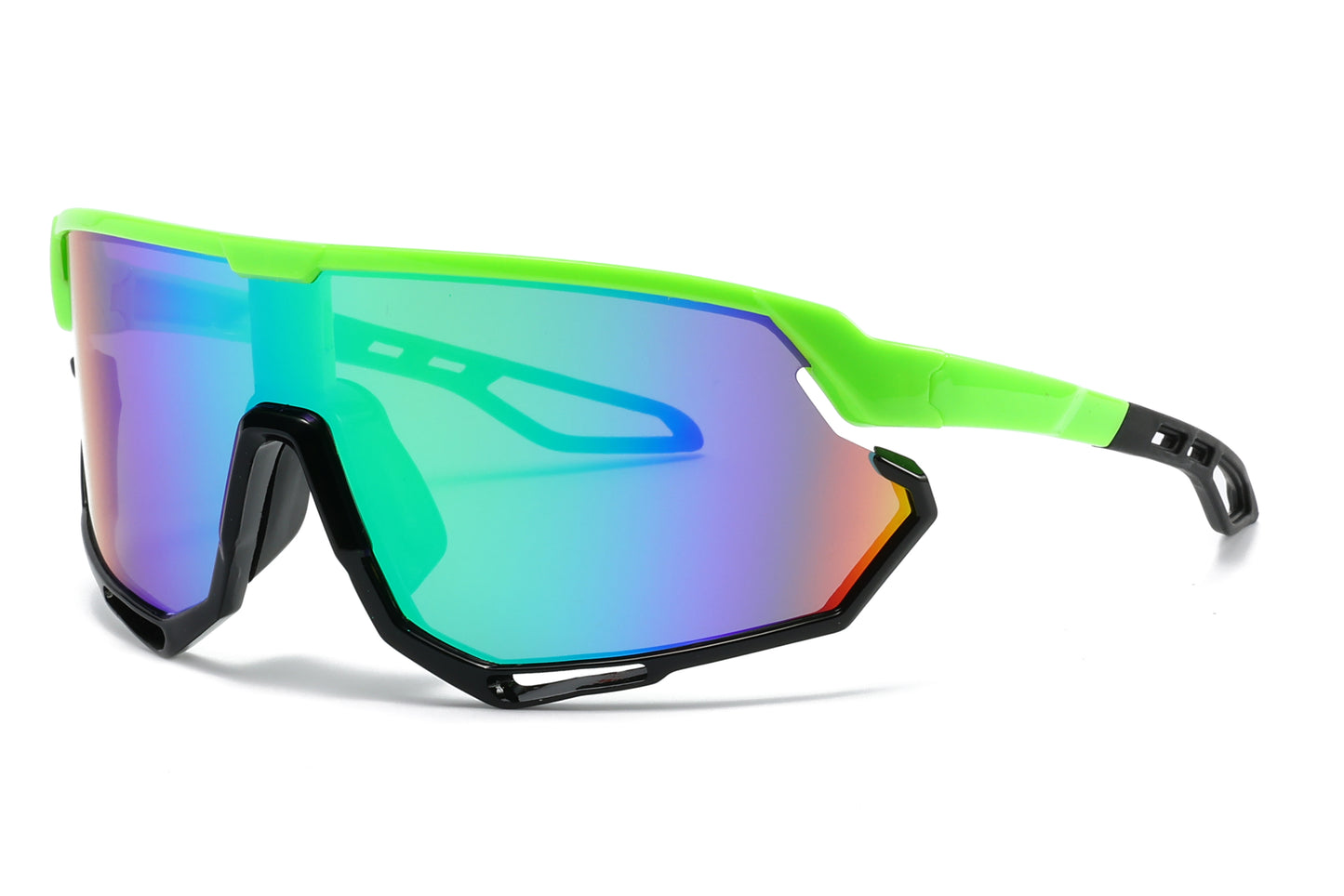 5232 - Plastic Sports Sunglasses with Color Mirror Lens