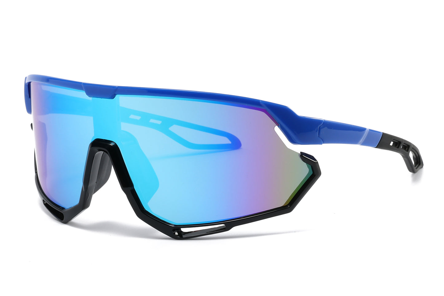 5232 - Plastic Sports Sunglasses with Color Mirror Lens