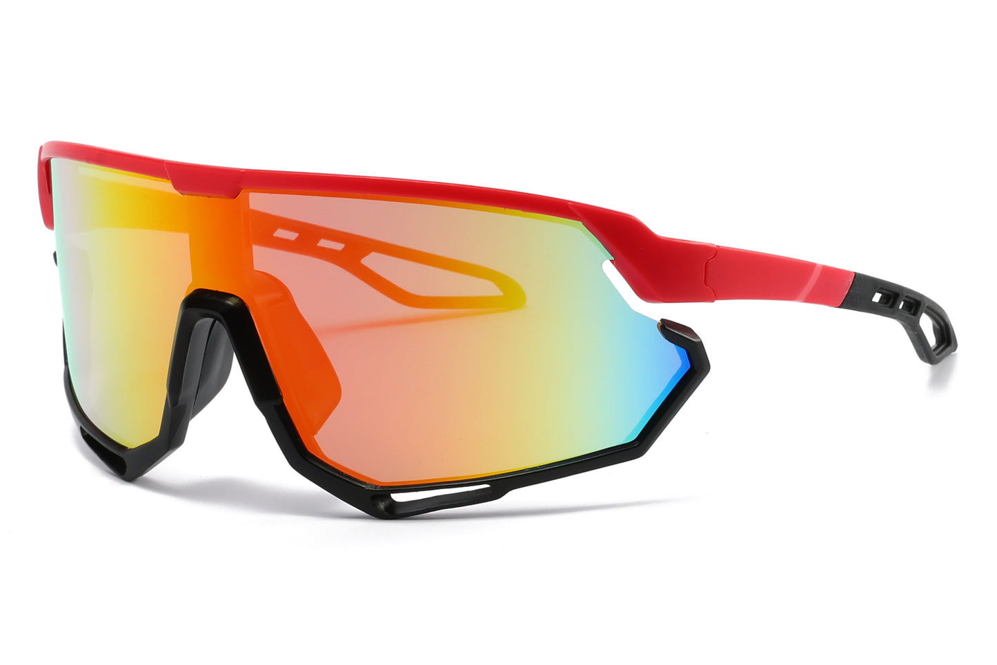 5232 - Plastic Sports Sunglasses with Color Mirror Lens
