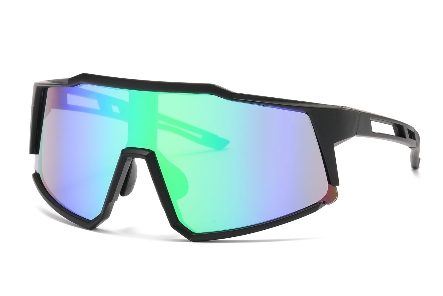 5233 - Plastic Flat Top One Piece Sports Rimless Sunglasses