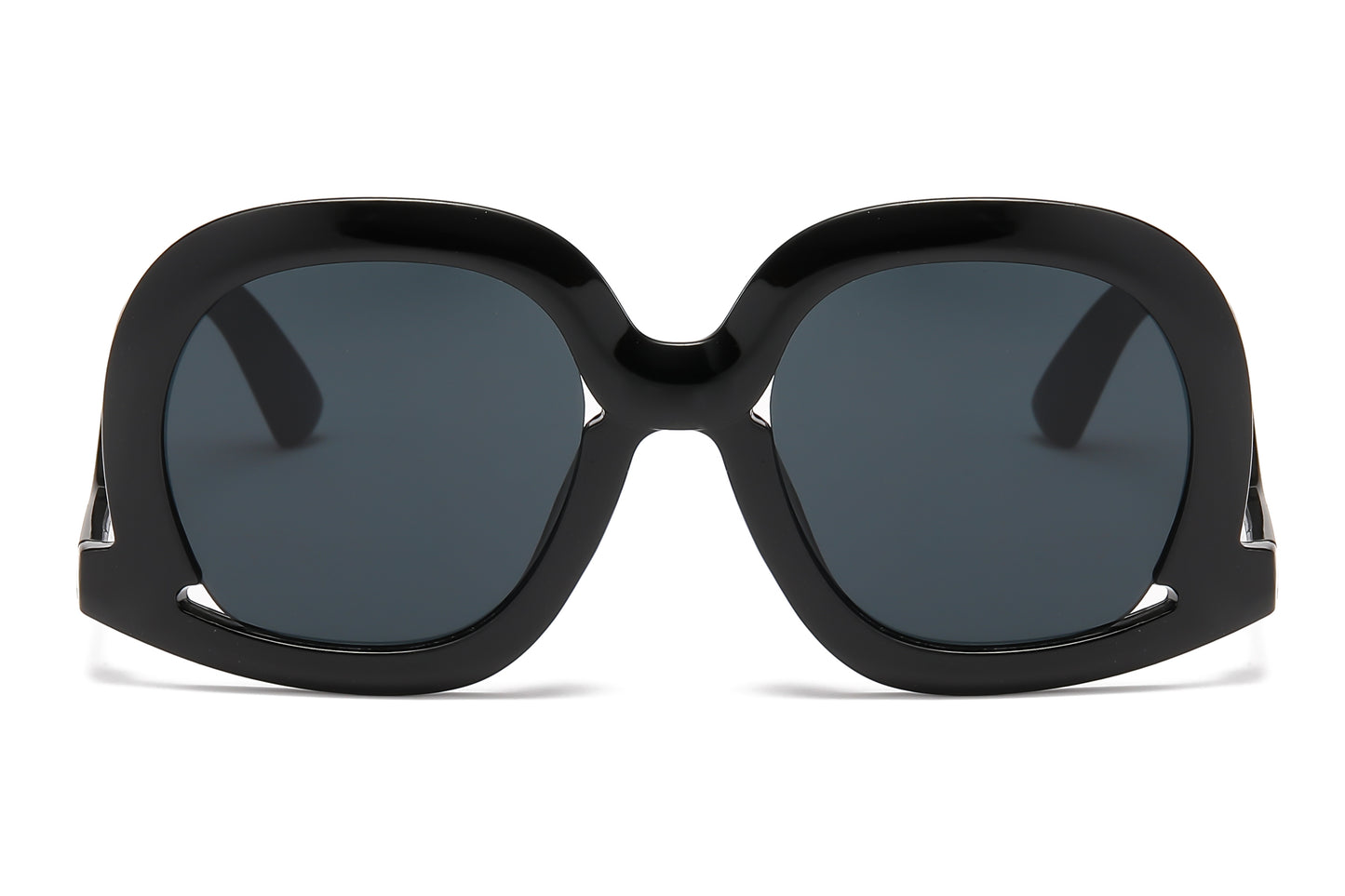 5244 - Fashion Plastic Sunglasses with Curved Temple