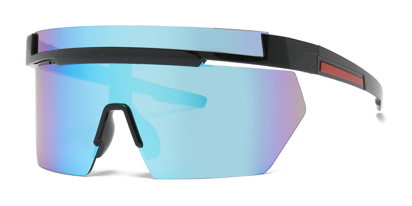 5249 - One Piece Shield Wrap Around Plastic Sunglasses