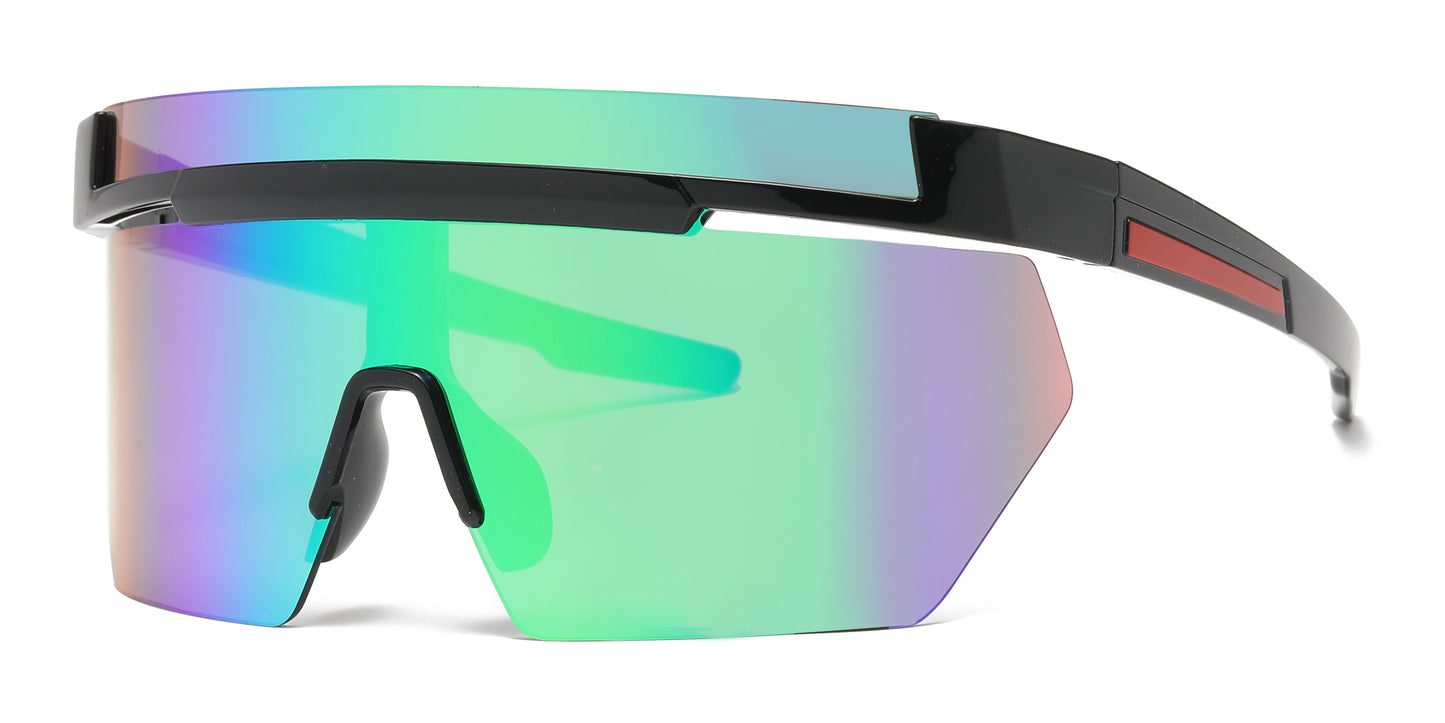 5249 - One Piece Shield Wrap Around Plastic Sunglasses