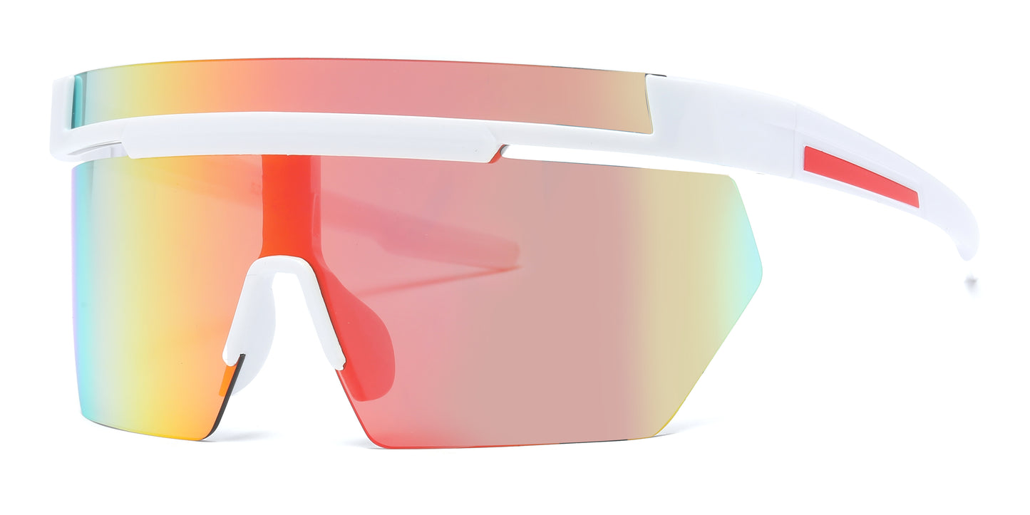 5249 - One Piece Shield Wrap Around Plastic Sunglasses