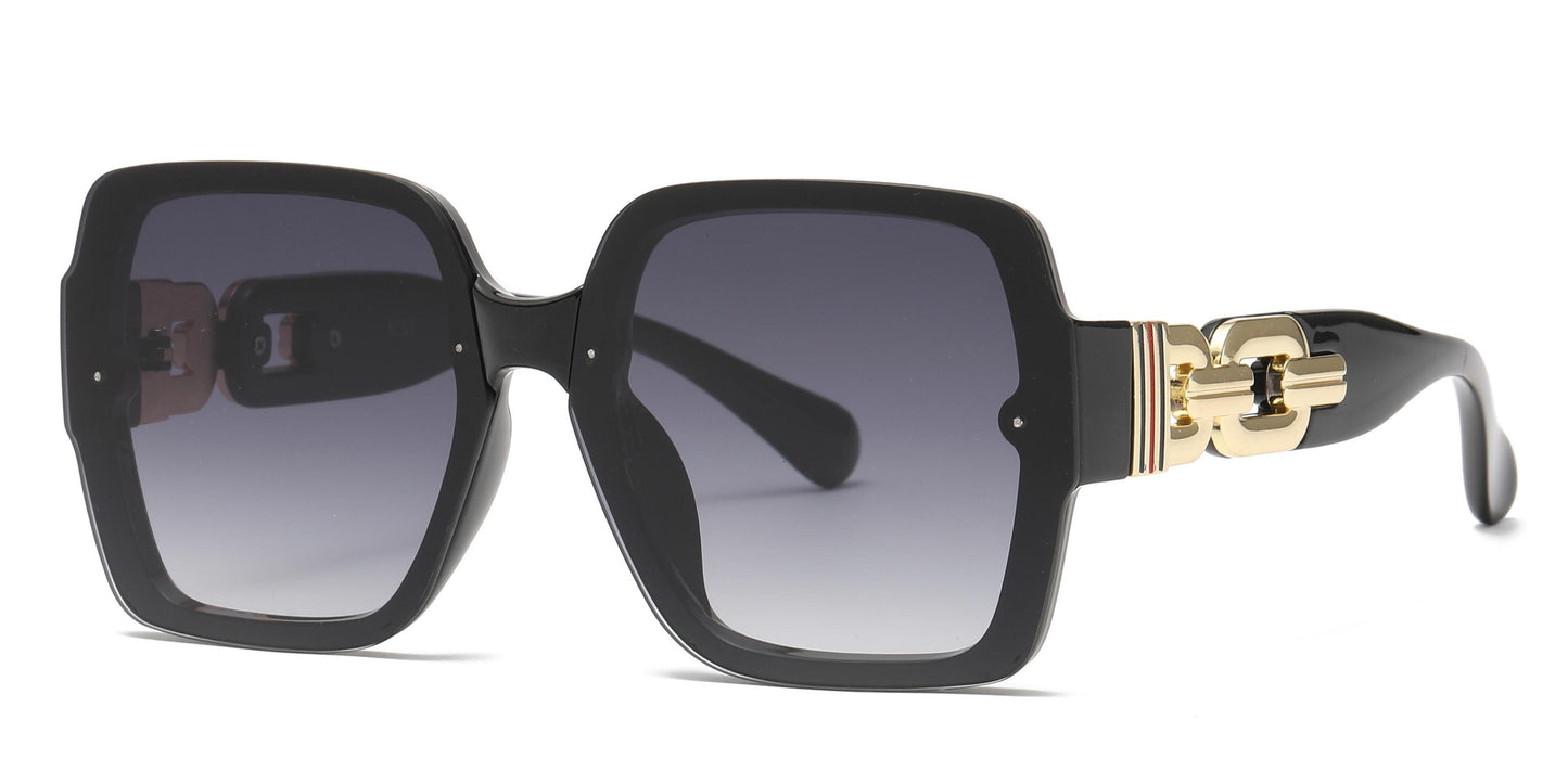 5251 - Rimless Square Plastic Sunglasses