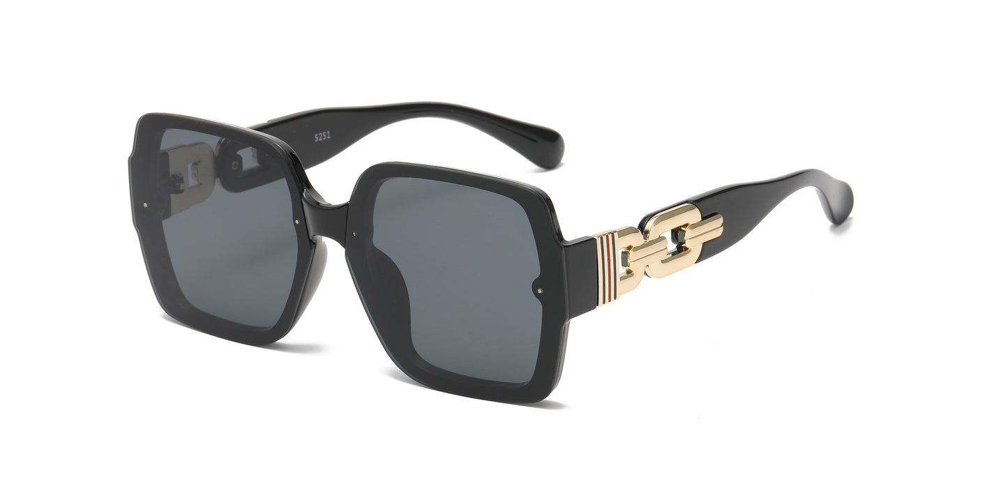 5251 - Rimless Square Plastic Sunglasses