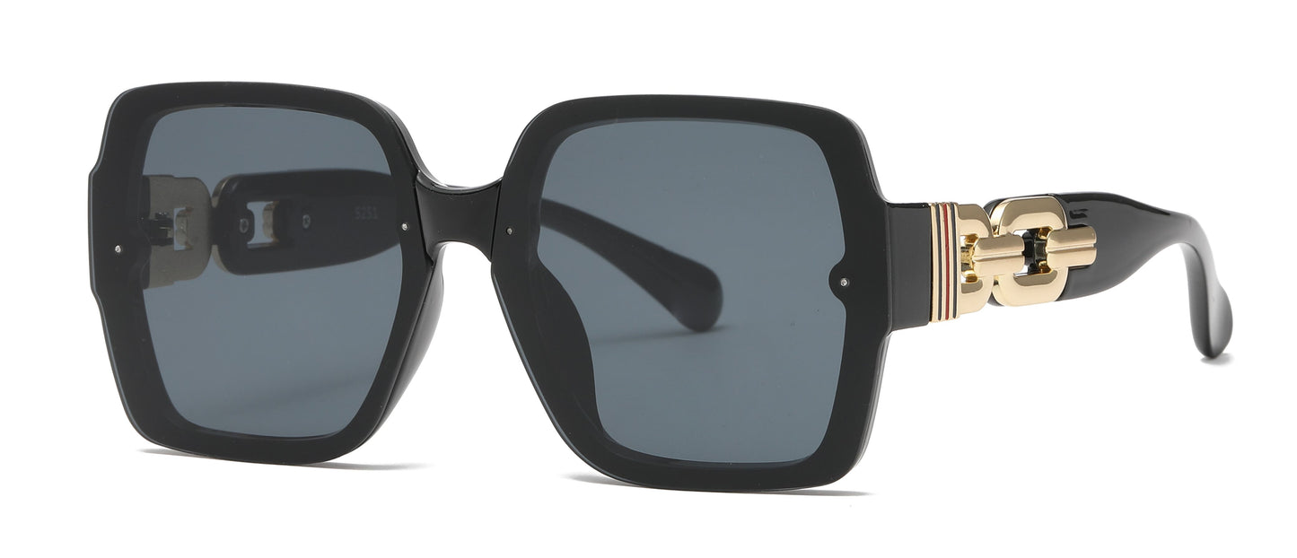 5251 - Rimless Square Plastic Sunglasses