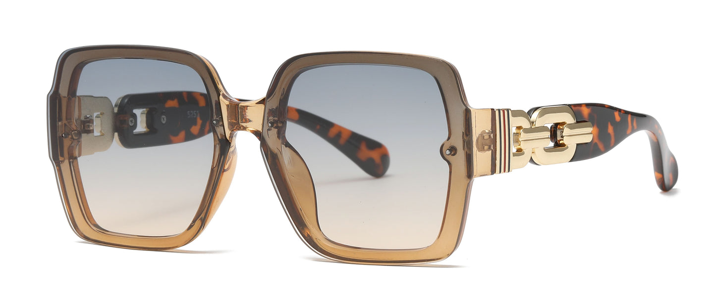 5251 - Rimless Square Plastic Sunglasses