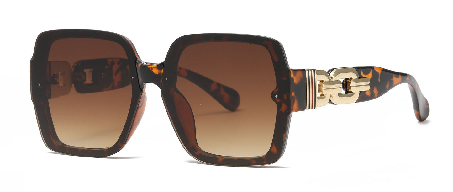5251 - Rimless Square Plastic Sunglasses