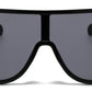 5257 - Oversize One Piece Wrap Around Plastic Sunglasses