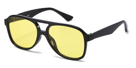 5264 - Flat Top Aviator Plastic Sunglasses