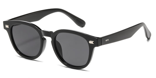 5284 - Round Frame with Key Hole Bridge Plastic Sunglasses