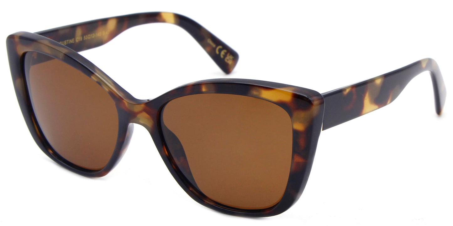PL 6176 - Polarized Women Cat Eye Plastic Sunglasses