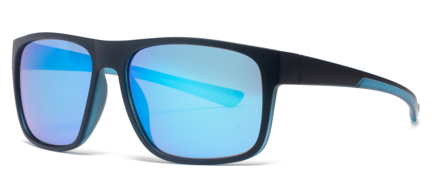 6802 RVC - Classic Sport with Color Mirror Plastic Sunglasses