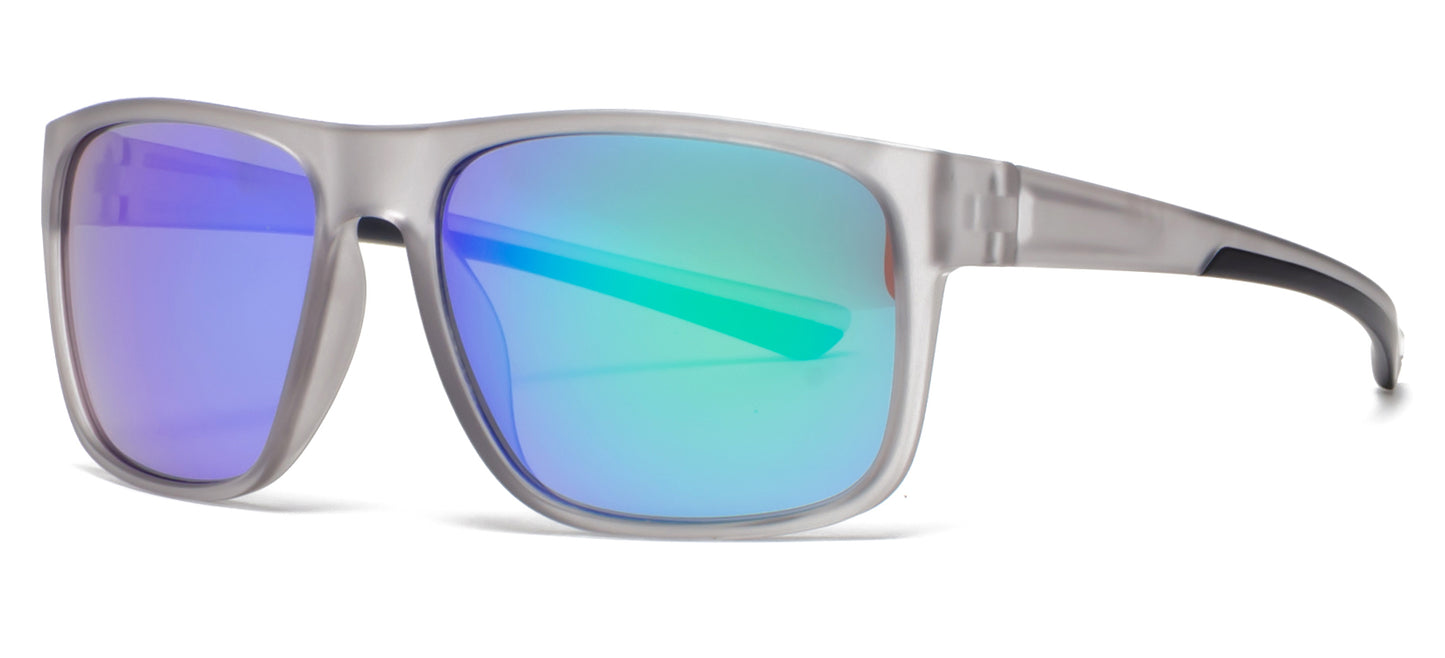 6802 RVC - Classic Sport with Color Mirror Plastic Sunglasses