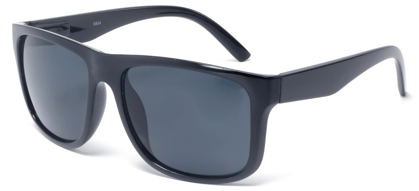 6804 - Classic Sport with Color Mirror Lens Plastic Sunglasses