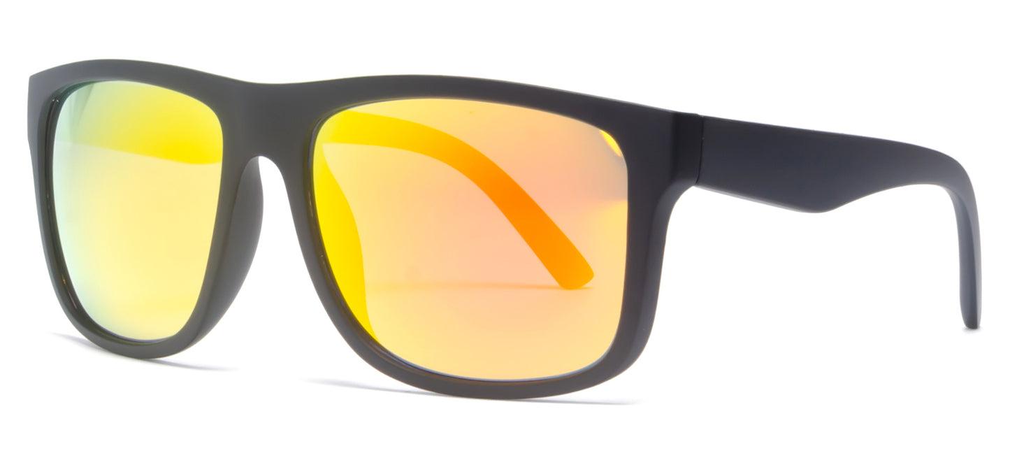 6804 - Classic Sport with Color Mirror Lens Plastic Sunglasses