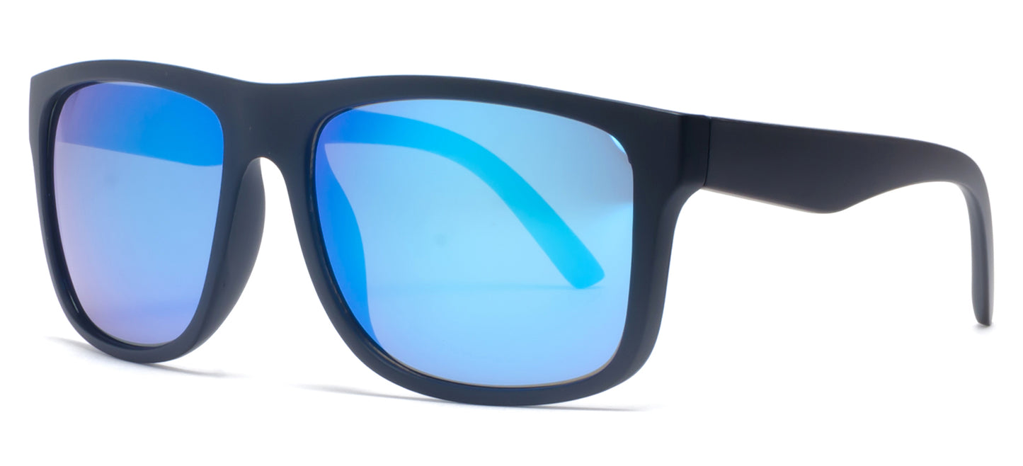 6804 - Classic Sport with Color Mirror Lens Plastic Sunglasses