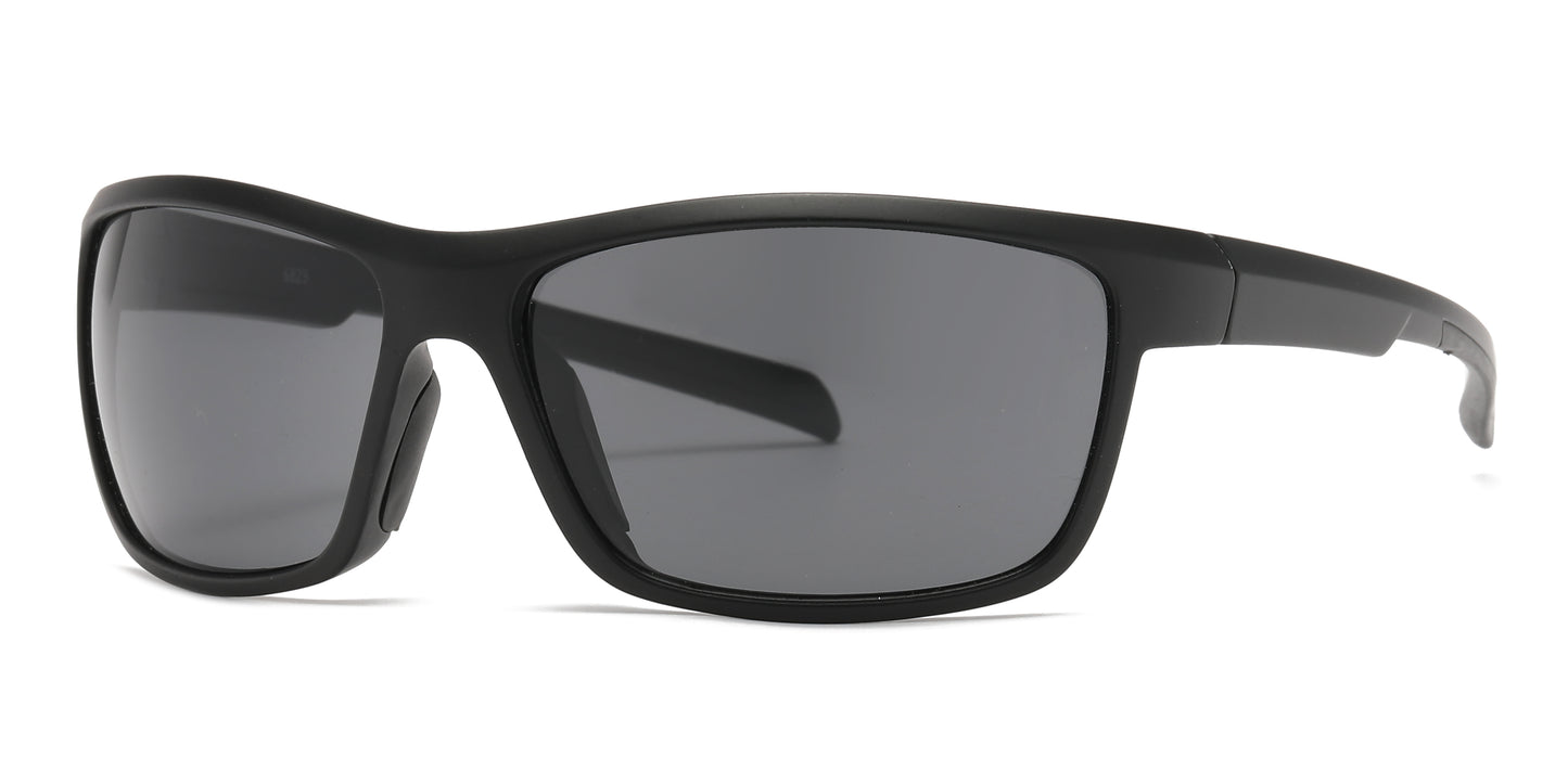 6823 - Plastic Wrap Around Men Sport Sunglasses