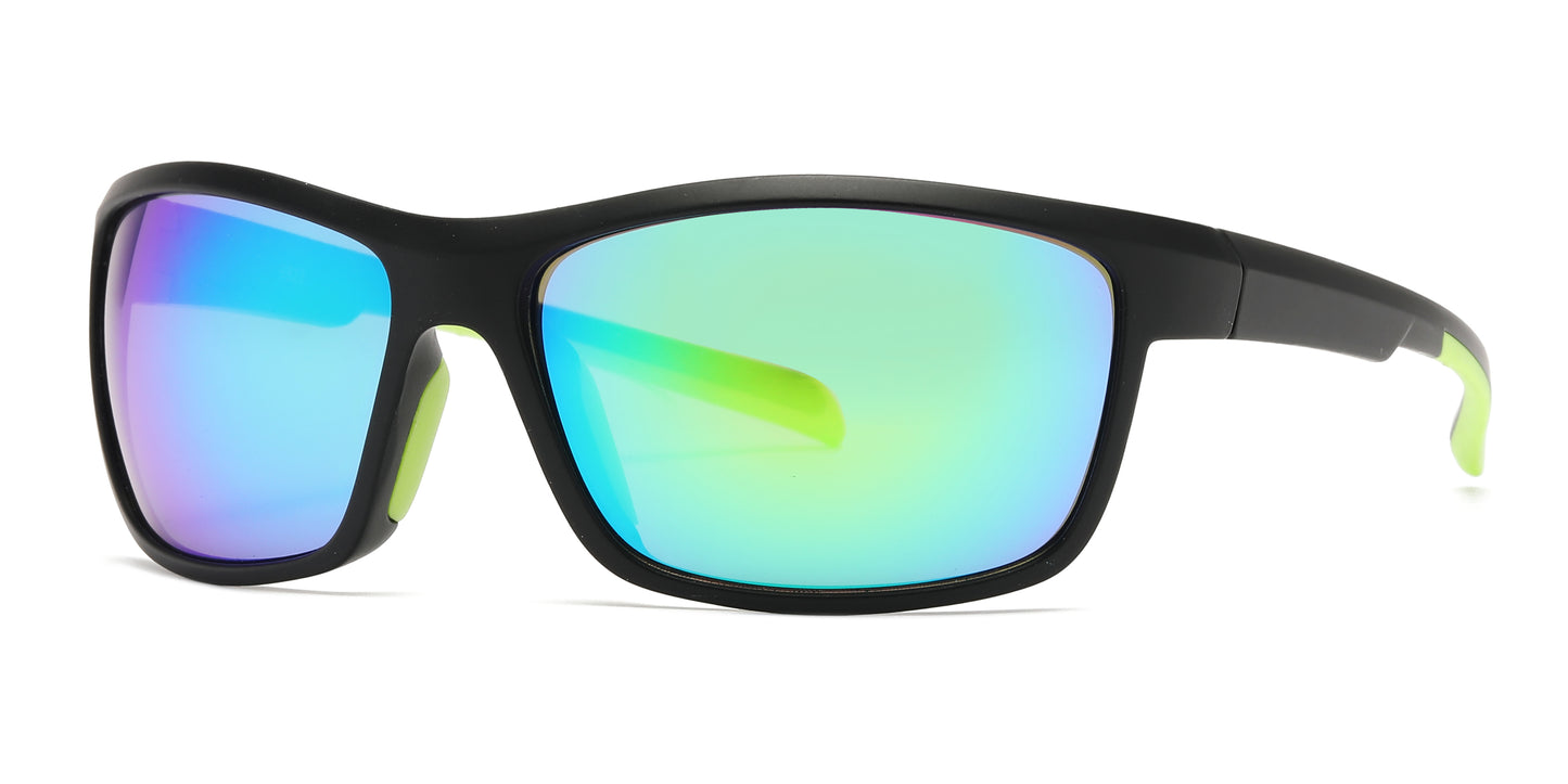6823 - Plastic Wrap Around Men Sport Sunglasses