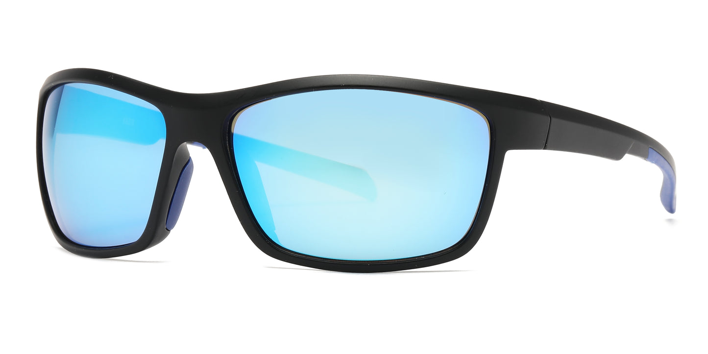 6823 - Plastic Wrap Around Men Sport Sunglasses