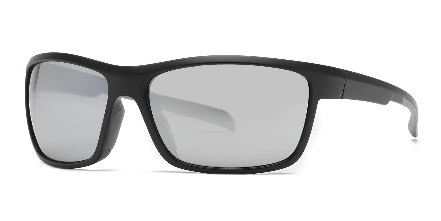 6823 - Plastic Wrap Around Men Sport Sunglasses